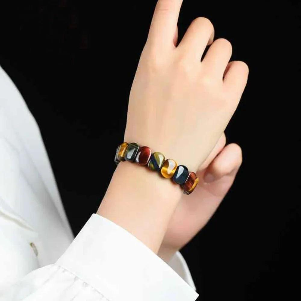 Tiger's Eye Crystal Beaded Bracelet Natural Gemstone AAA Grade