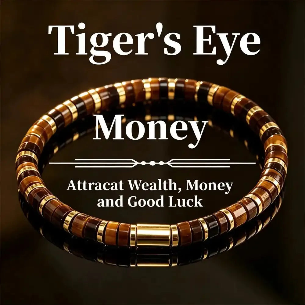 Tiger's Eye Disc Bead Bracelet