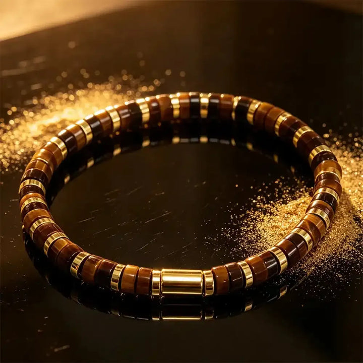 Tiger's Eye Disc Bead Bracelet