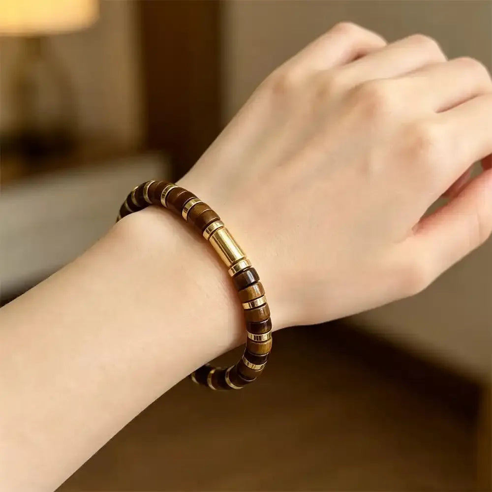 Tiger's Eye Disc Bead Bracelet