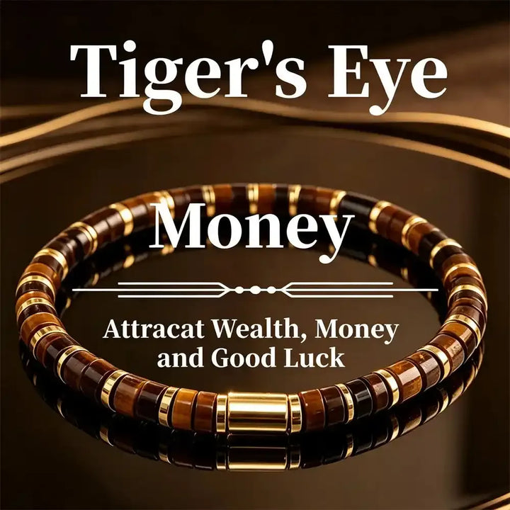 Tiger's Eye Disc Bead Bracelet