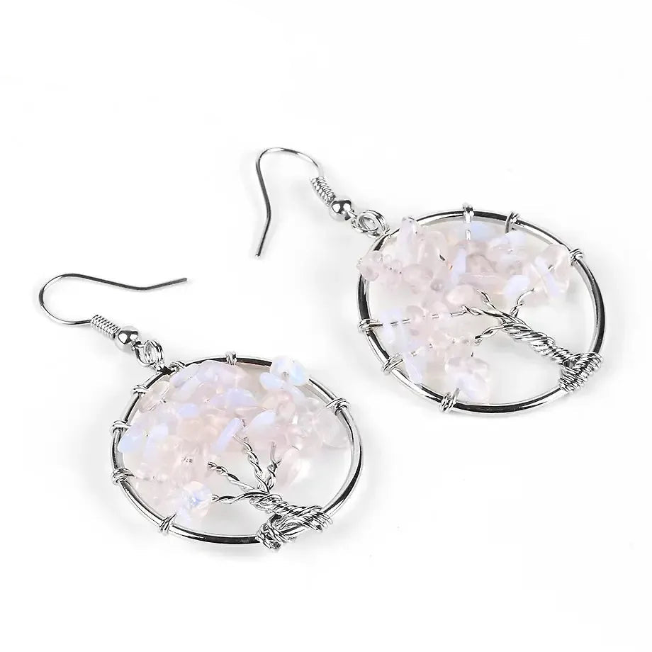 Tree of Life Crystal Drop Earrings-Earrings-Ali-Opal-Crystal Destiny