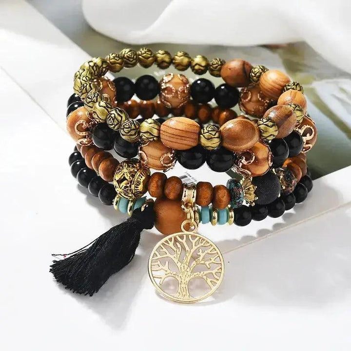 Tree of Life Howlite Beaded Bracelet Set