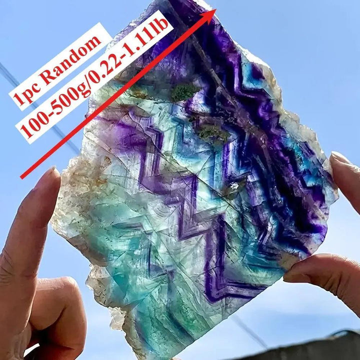 Trichrome Fluorite Slice Crystal Specimen