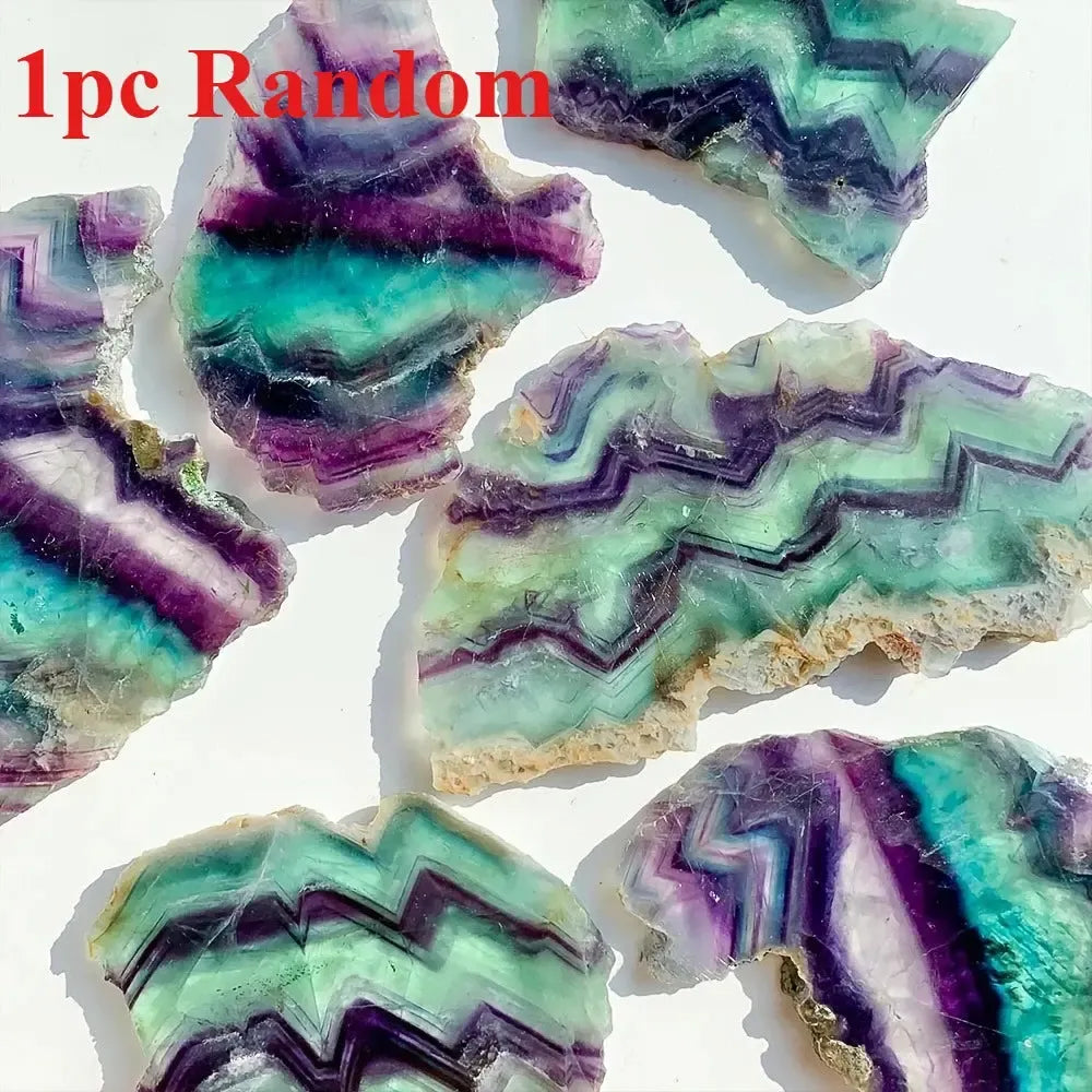 Trichrome Fluorite Slice Crystal Specimen-Slabs-Ali-Rainbow Fluorite-100-200g-Crystal Destiny