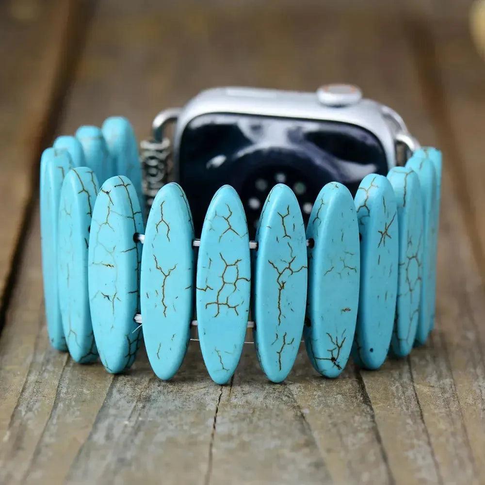 Turquoise Stone Apple iWatch Band 38-49mm Elastic