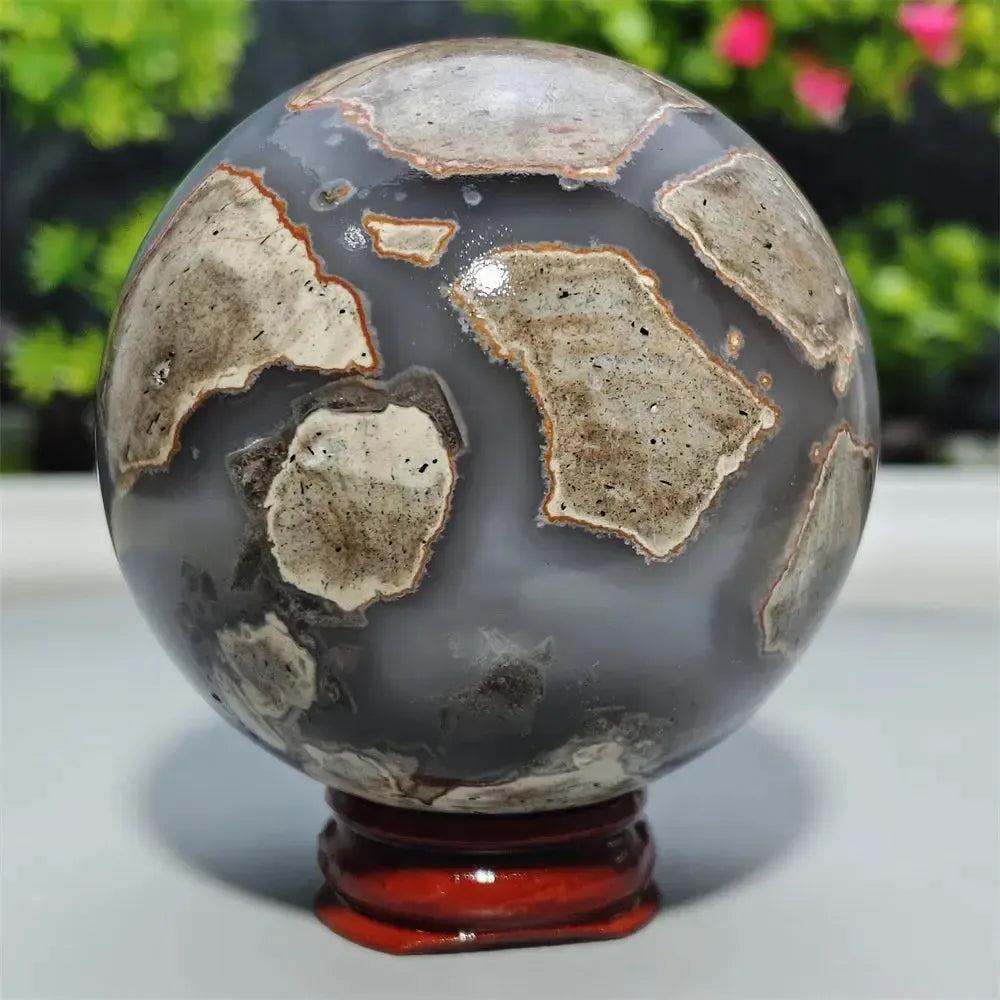 UV Reactive Football Agate Crystal Sphere