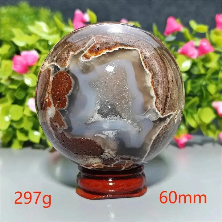 UV Reactive Football Agate Crystal Sphere