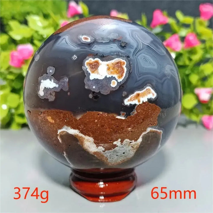 UV Reactive Football Agate Crystal Sphere-Spheres-Ali-Football Agate-A19 374g-Crystal Destiny