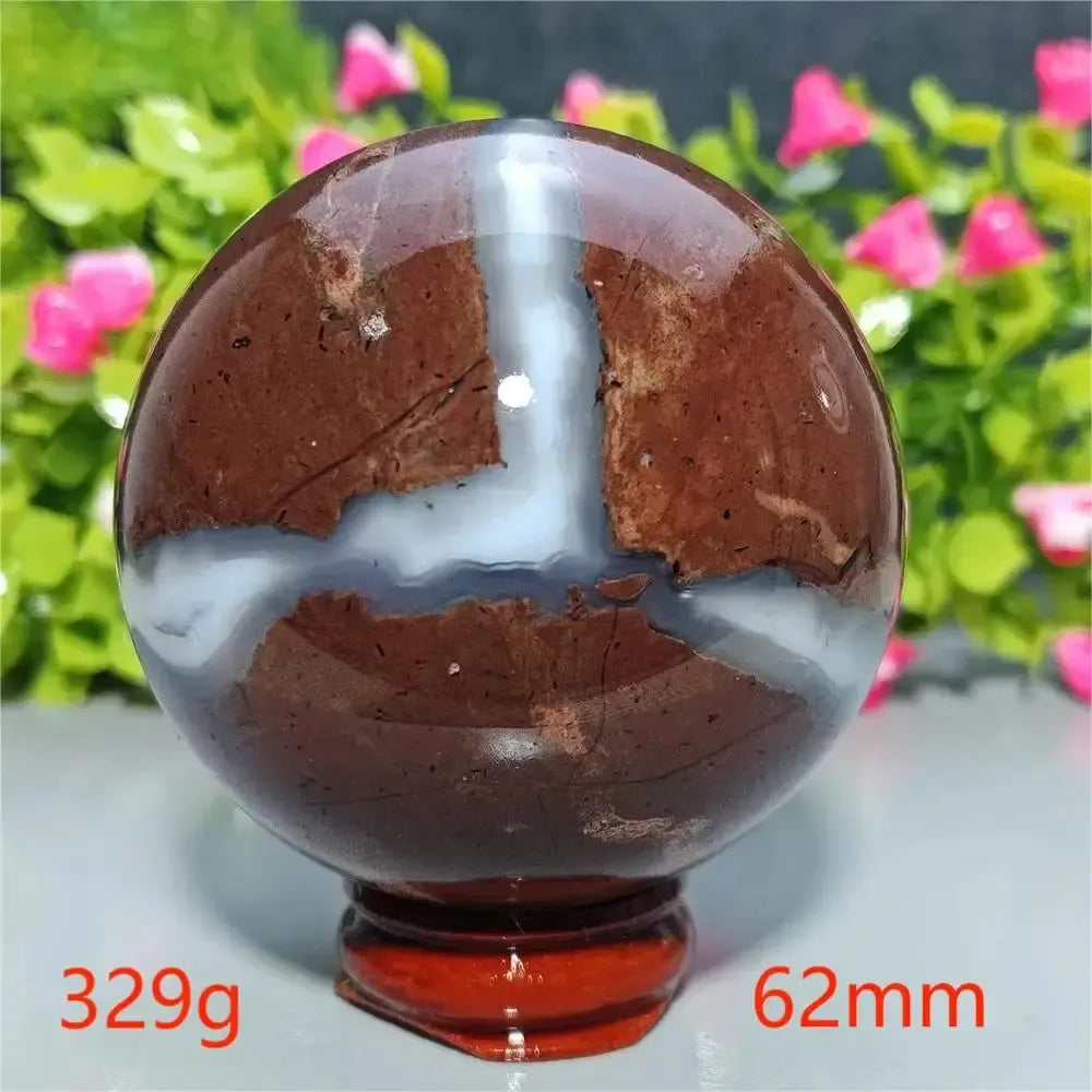 UV Reactive Football Agate Crystal Sphere-Spheres-Ali-Football Agate-A24 329g-Crystal Destiny