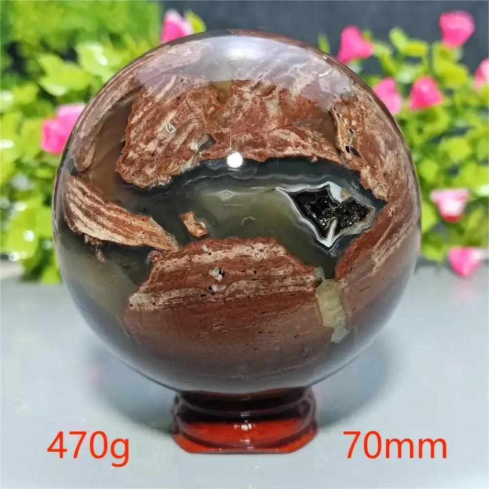 UV Reactive Football Agate Crystal Sphere