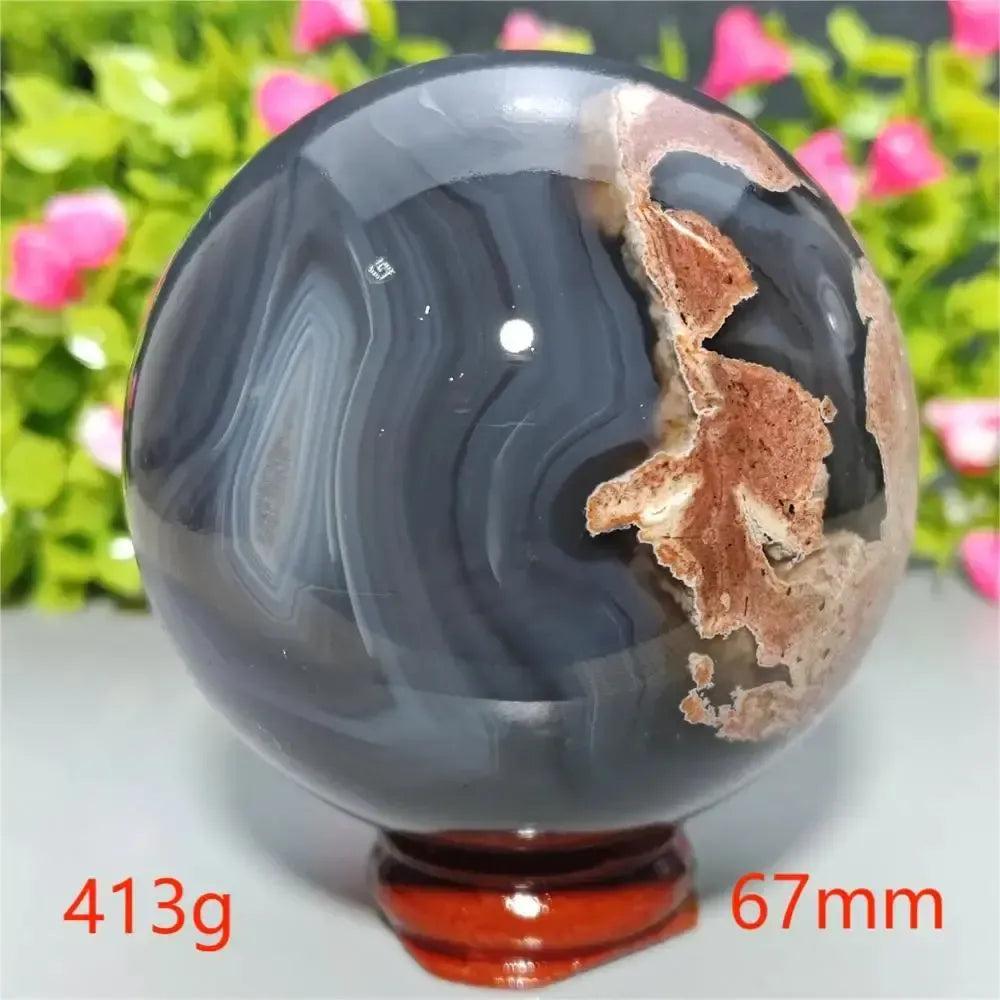 UV Reactive Football Agate Crystal Sphere