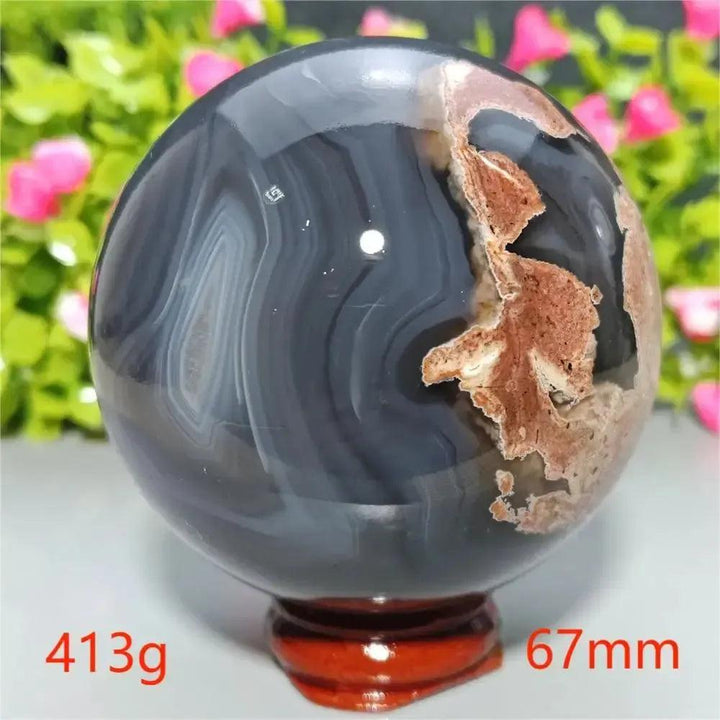 UV Reactive Football Agate Crystal Sphere