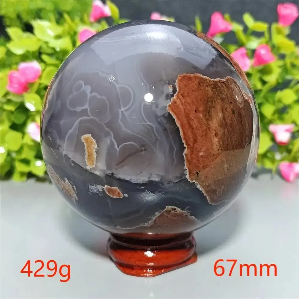 UV Reactive Football Agate Crystal Sphere-Spheres-Ali-Football Agate-A9 429g-Crystal Destiny