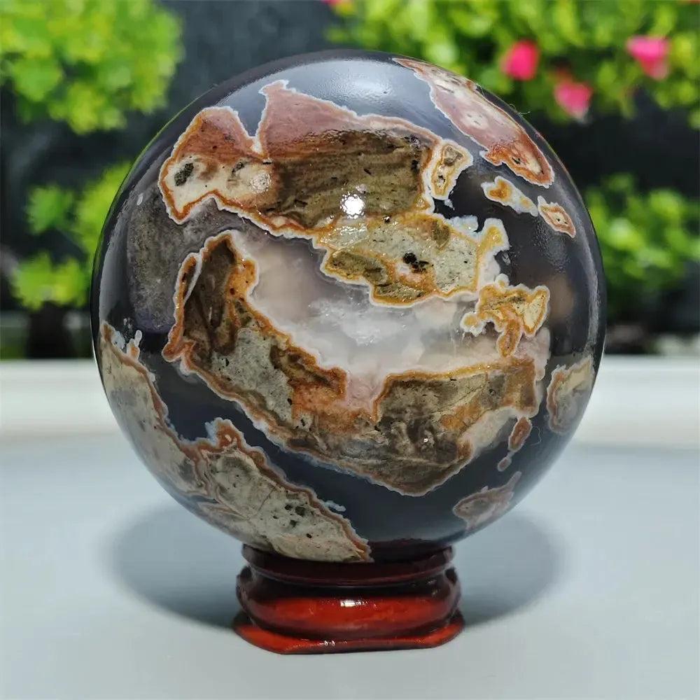 UV Reactive Football Agate Crystal Sphere