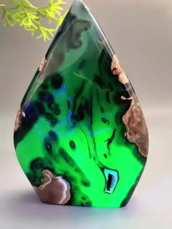 UV Reactive Volcanic Agate Flame Freeform-Freeforms-Crystal Destiny-Volcano Agate-50-100g-Crystal Destiny