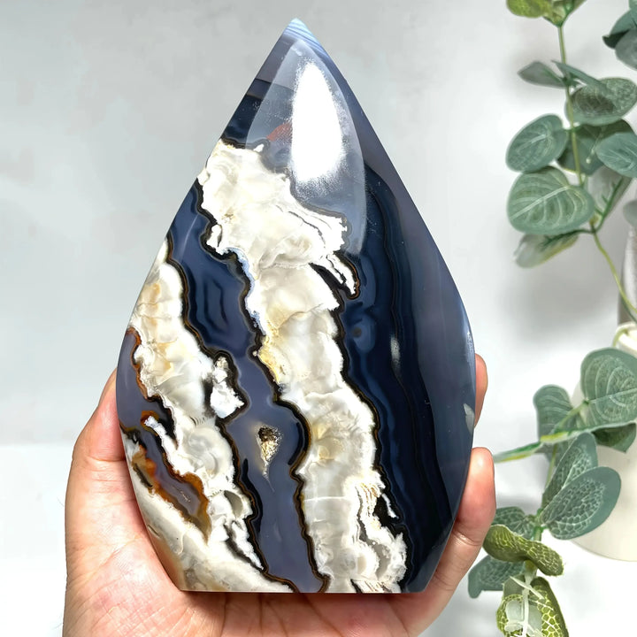 UV Reactive Volcanic Agate Flame Freeform-Freeforms-Crystal Destiny-Volcano Agate-100-200g-Crystal Destiny