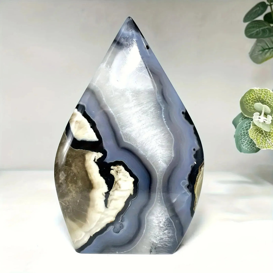 UV Reactive Volcanic Agate Flame Freeform-Freeforms-Crystal Destiny-Volcano Agate-50-100g-Crystal Destiny