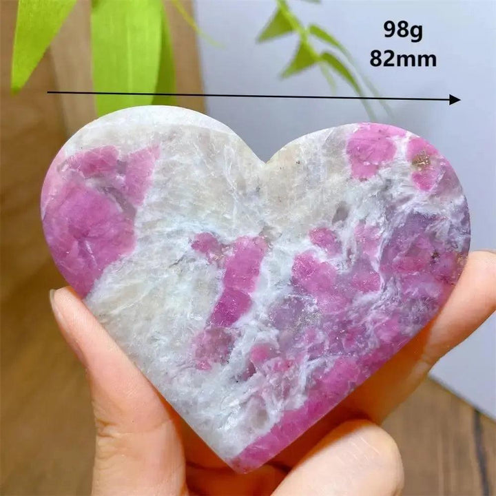Unicorn Stone Heart: pink Tourmaline, smoky Quartz, and lavender Lepidolite, 98g, 82mm.