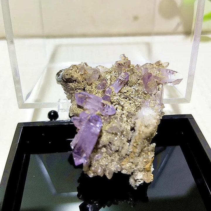 Raw Vera Cruz Amethyst cluster with pale lavender points and natural terminations for high-vibration spiritual healing.