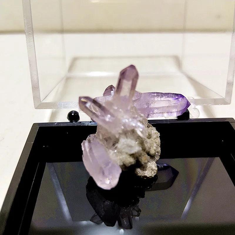 Raw Vera Cruz amethyst cluster with pale lavender points, perfect for high-vibration healing and spiritual clarity.
