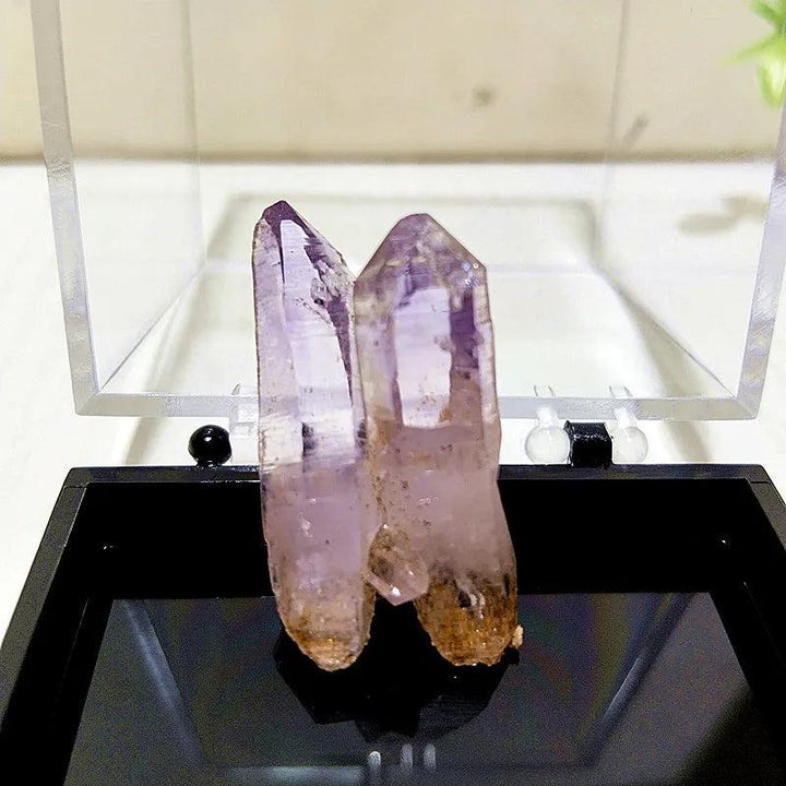 Raw Vera Cruz Amethyst crystal cluster with pale lavender points, perfect for high-vibration spiritual healing.