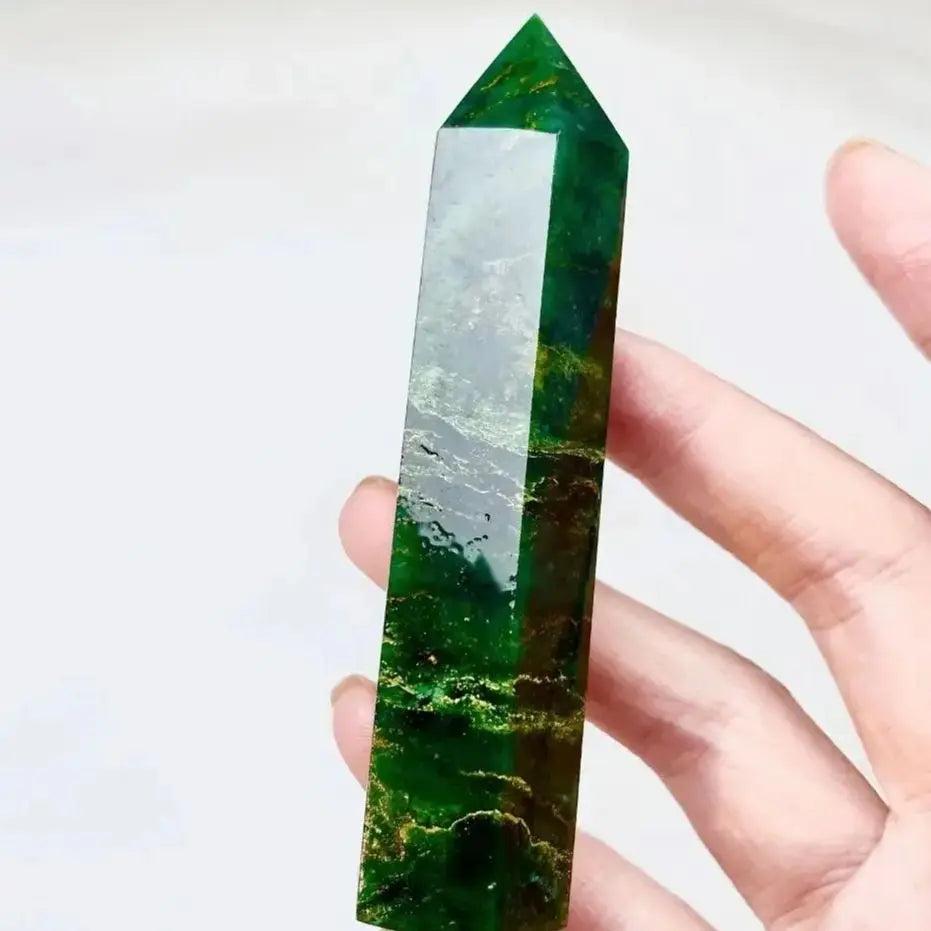 Verdite Crystal Polished Single Point Tower