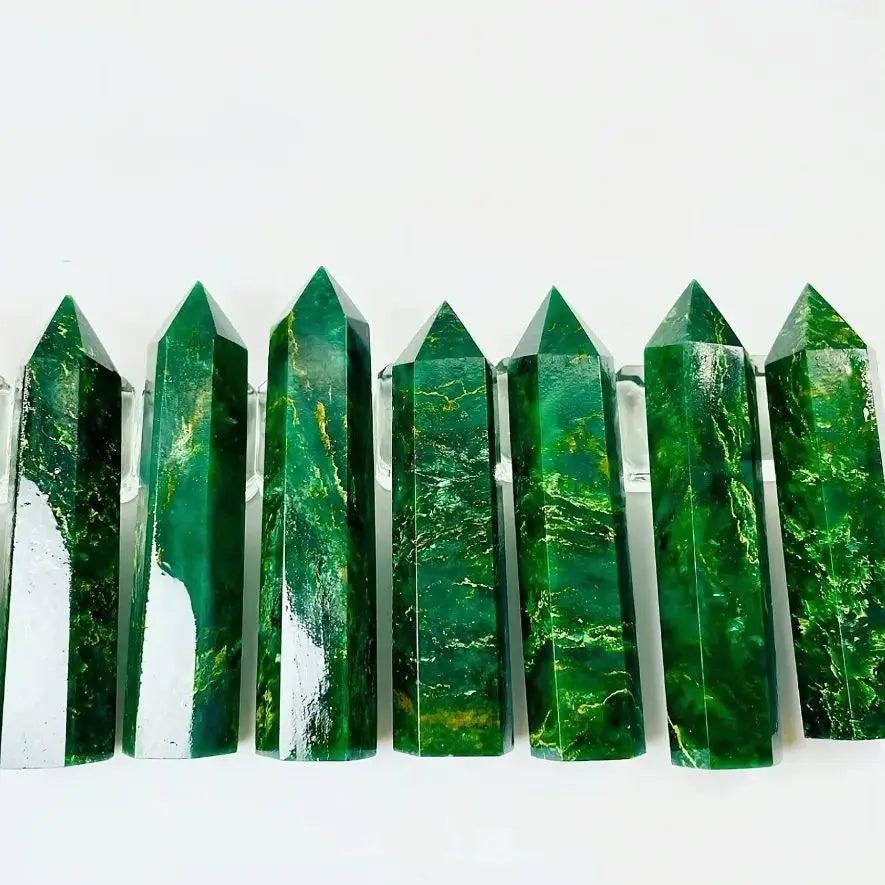 Verdite Crystal Polished Single Point Tower