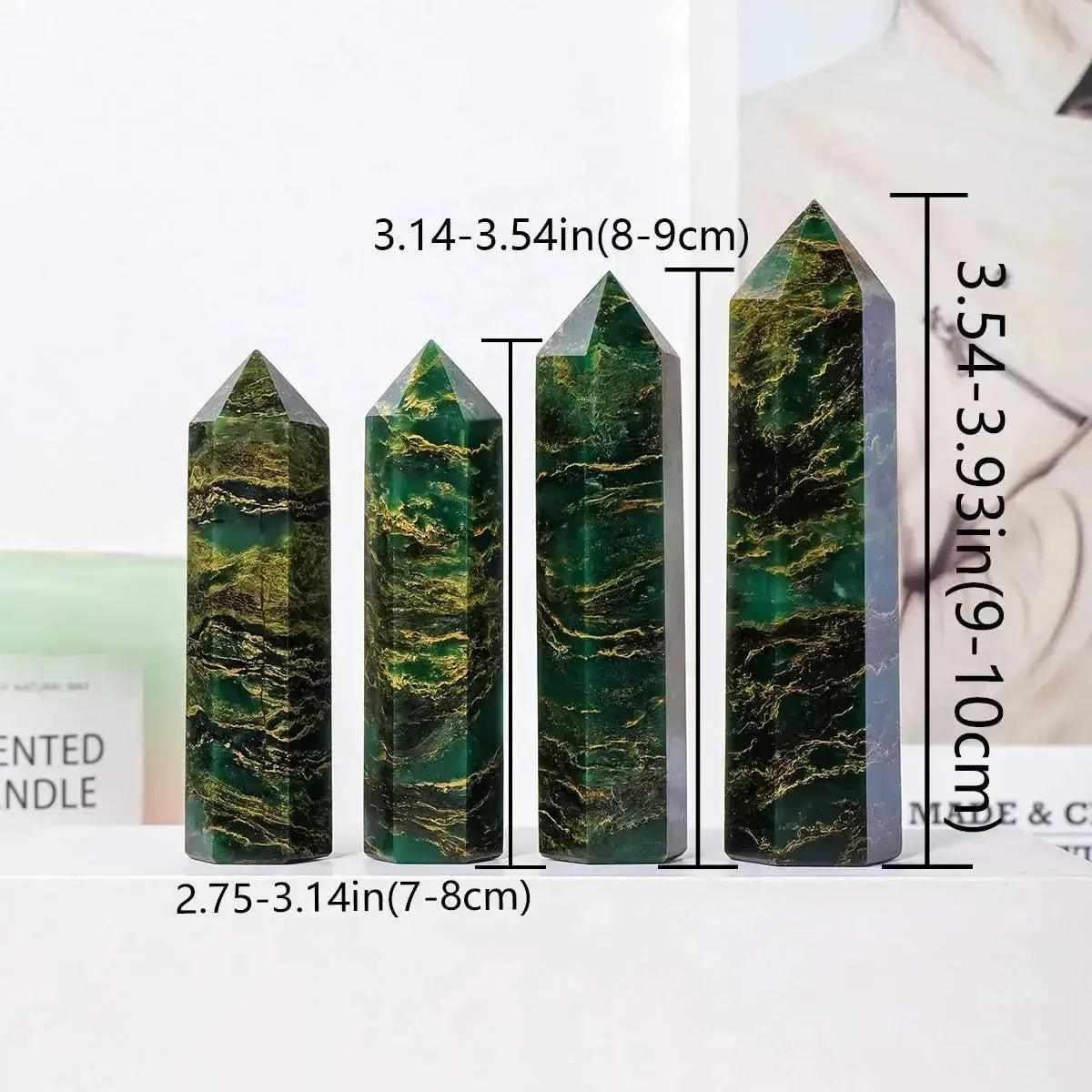Verdite Crystal Tower Green Stone for Heart Chakra Healing