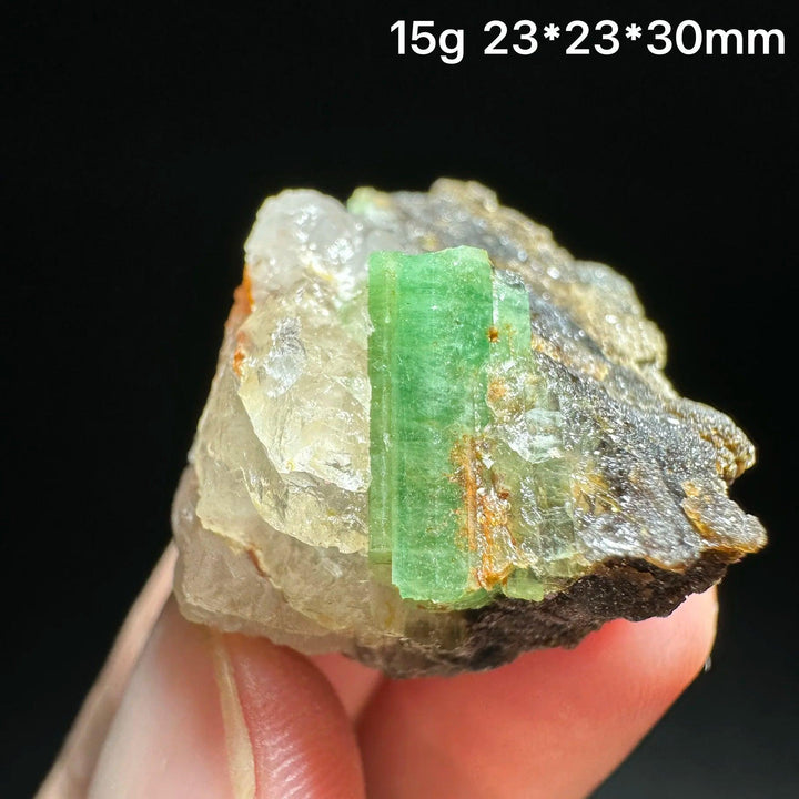 Natural Verdite mineral specimen featuring a vibrant green crystal, perfect for heart chakra grounding and display.