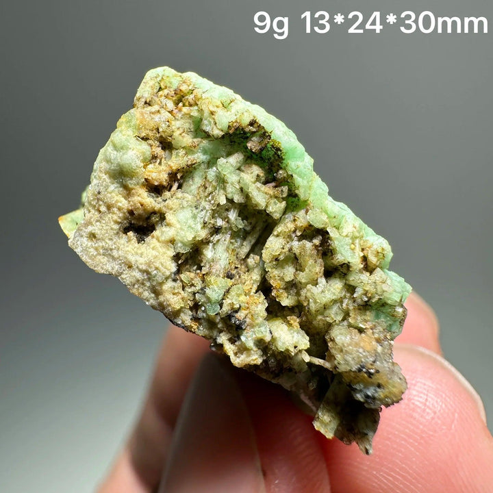 Natural 9g verdite mineral specimen featuring deep green textures for heart chakra grounding and crystal collections.
