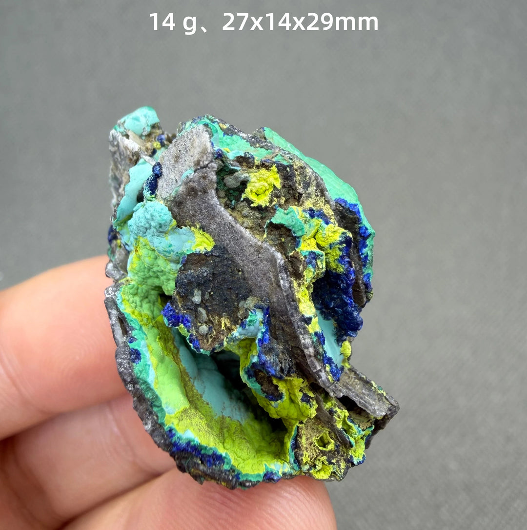 Volborthite with Malachite Mineral Specimen