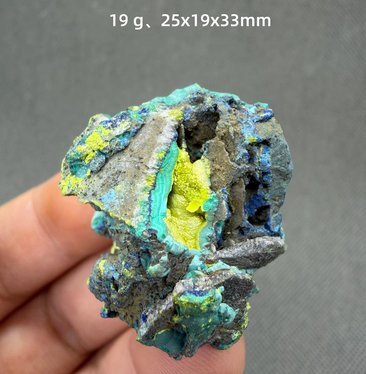 Volborthite with Malachite Mineral Specimen