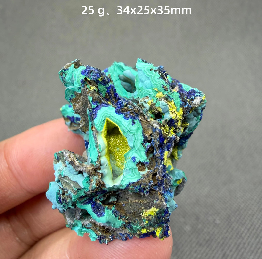 Volborthite with Malachite Mineral Specimen