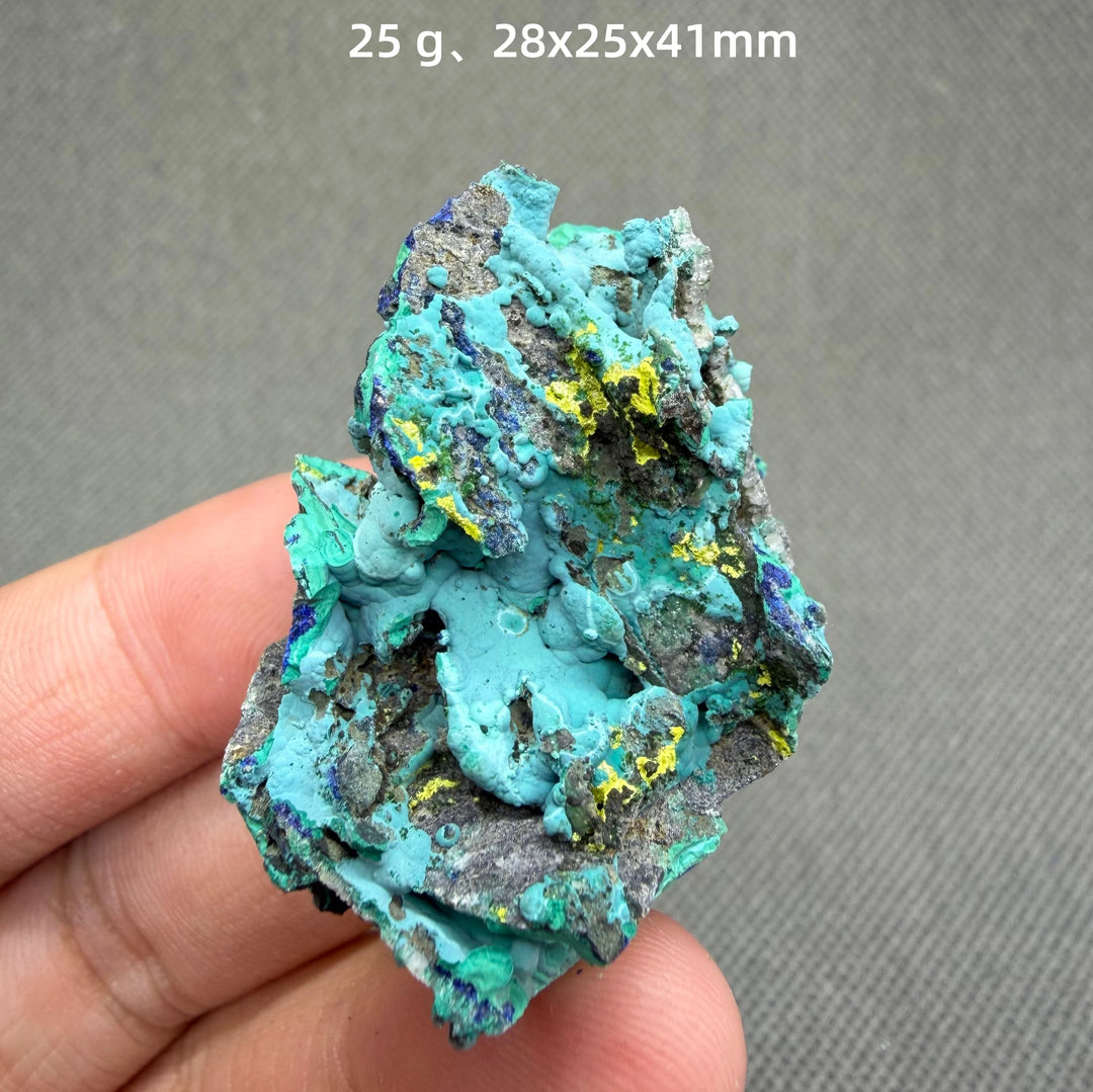 Volborthite with Malachite Mineral Specimen
