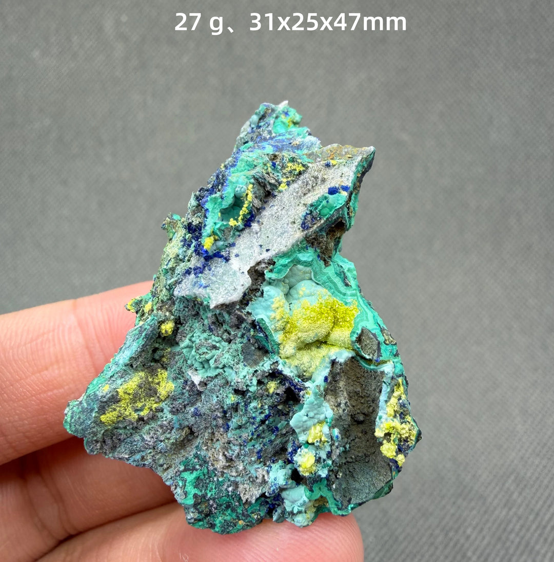 Volborthite with Malachite Mineral Specimen