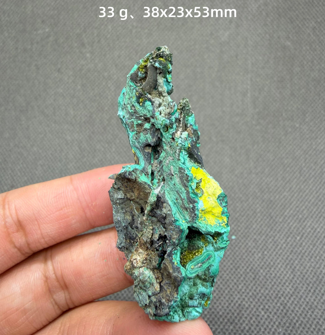 Volborthite with Malachite Mineral Specimen