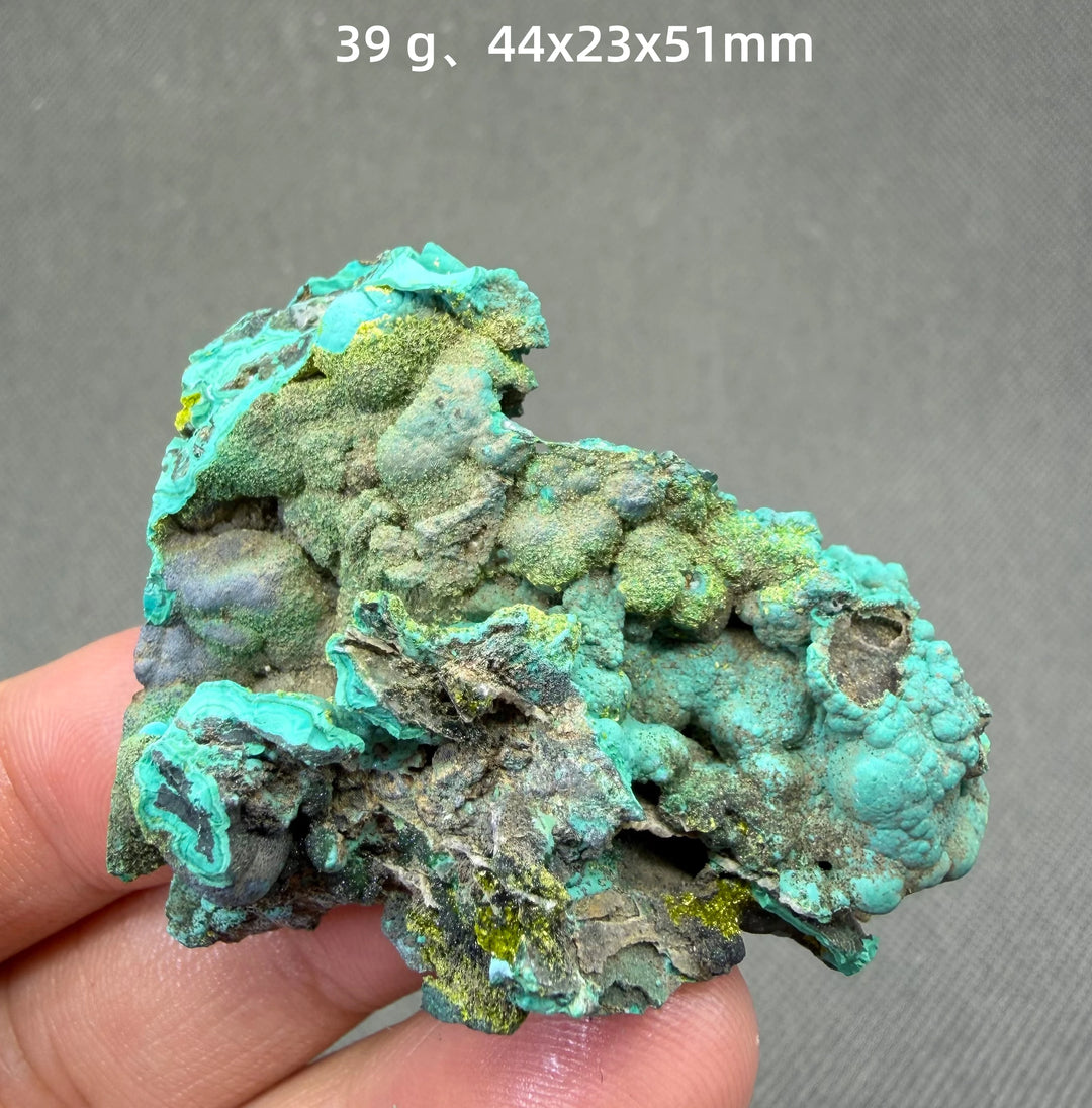 Volborthite with Malachite Mineral Specimen