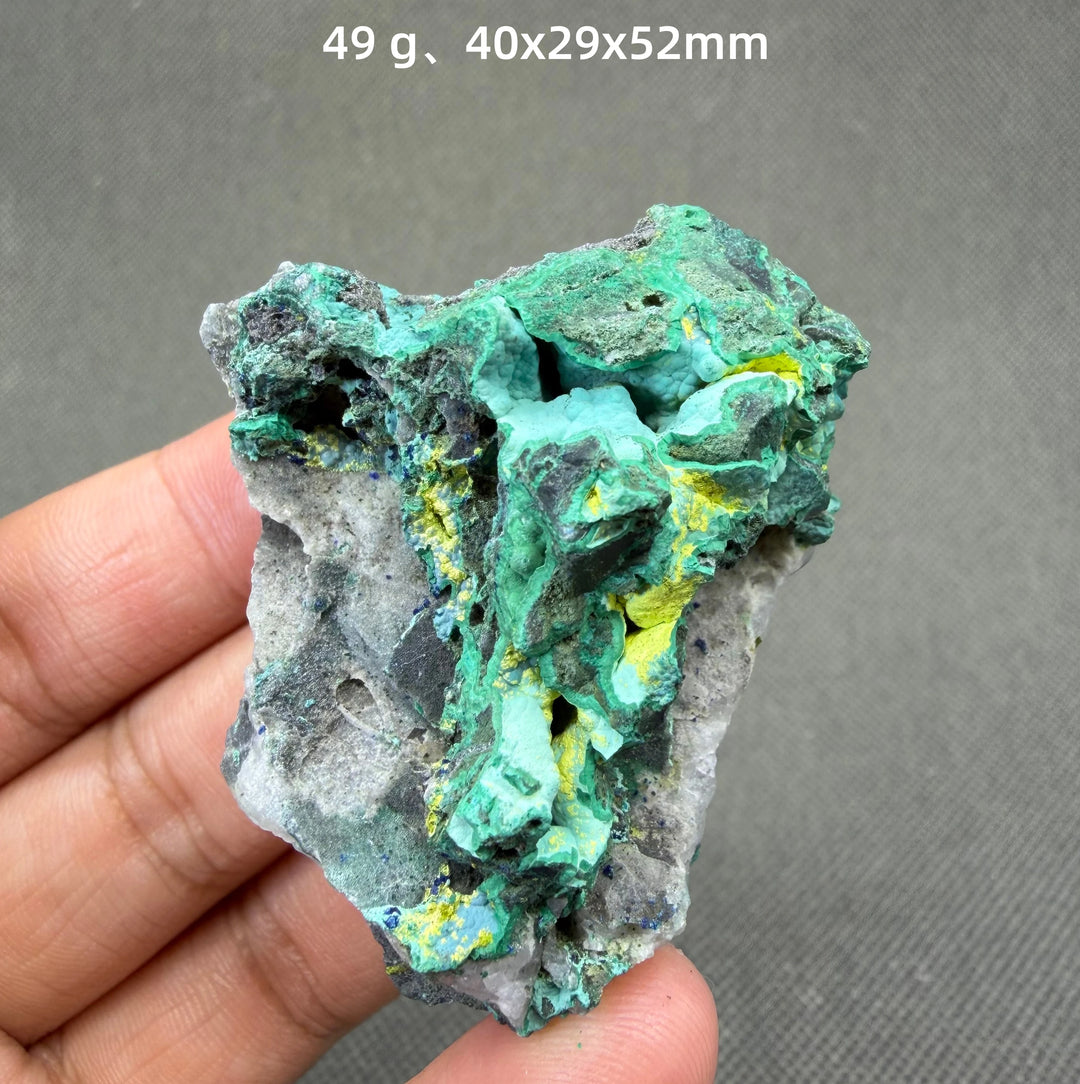 Volborthite with Malachite Mineral Specimen
