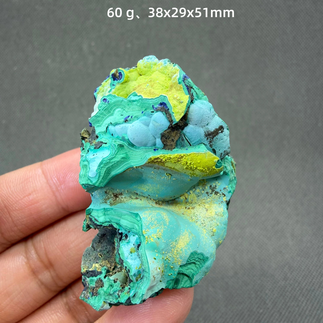 Volborthite with Malachite Mineral Specimen