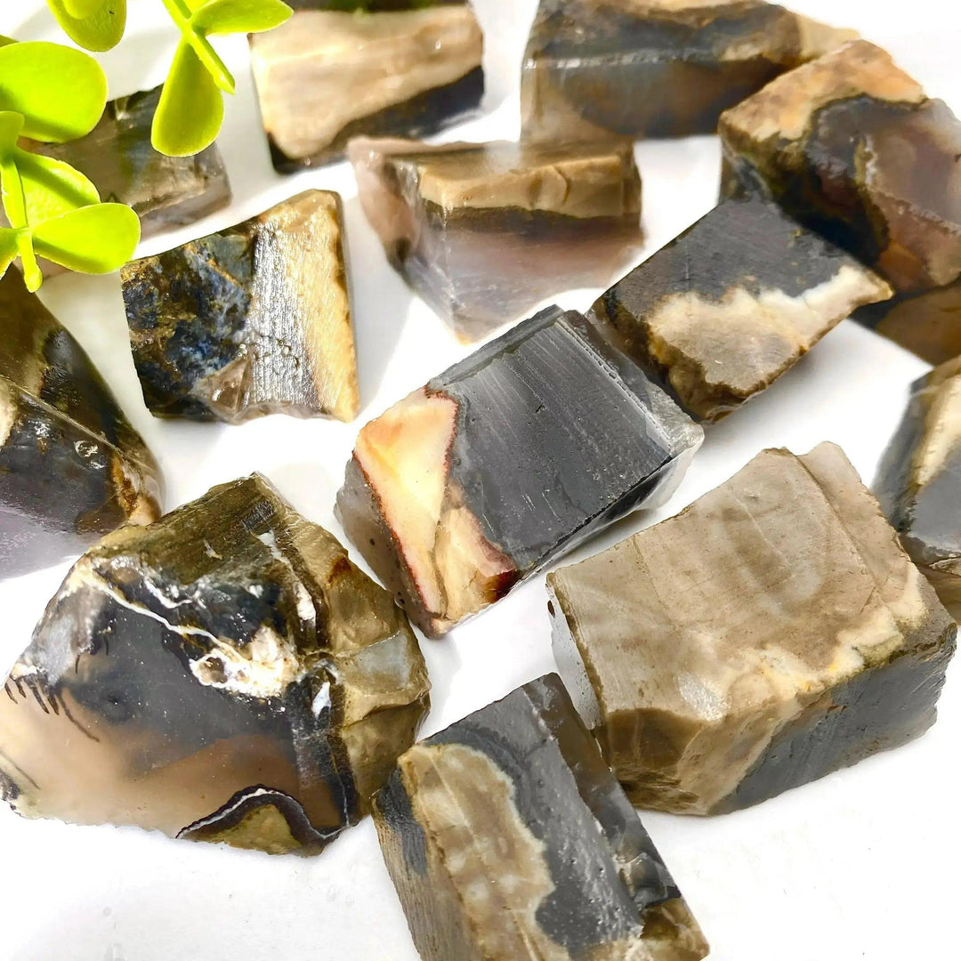 Volcanic Agate Raw Stone UV Reactive 100g Lot