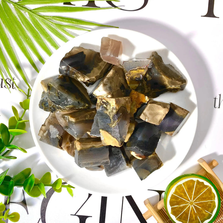 Volcanic Agate Raw Stone UV Reactive-Raw-Ali-Volcano Agate-100g-Crystal Destiny