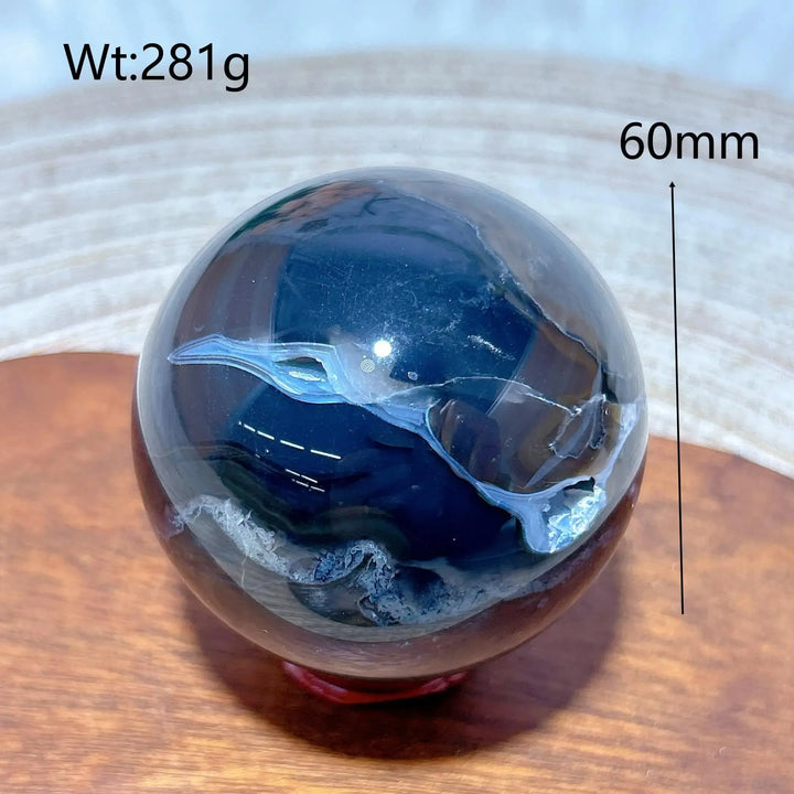 Volcanic Agate Sphere UV Reactive-Spheres-Ali-Volcano Agate-22-Crystal Destiny