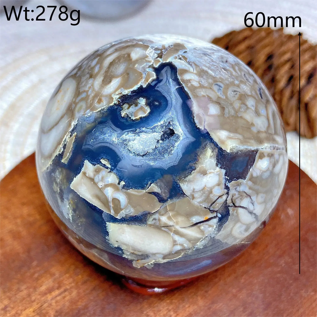 Volcanic Agate Sphere UV Reactive-Spheres-Ali-Volcano Agate-28-Crystal Destiny