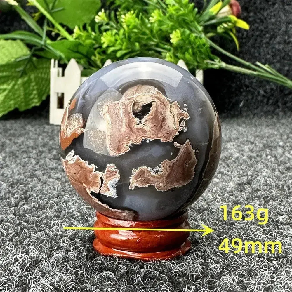 Volcano Agate Sphere-Spheres-Ali-Volcano Agate-163g 49mm-Crystal Destiny