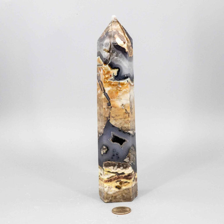 Volcano Agate Crystal Tower  XL UV Reactive