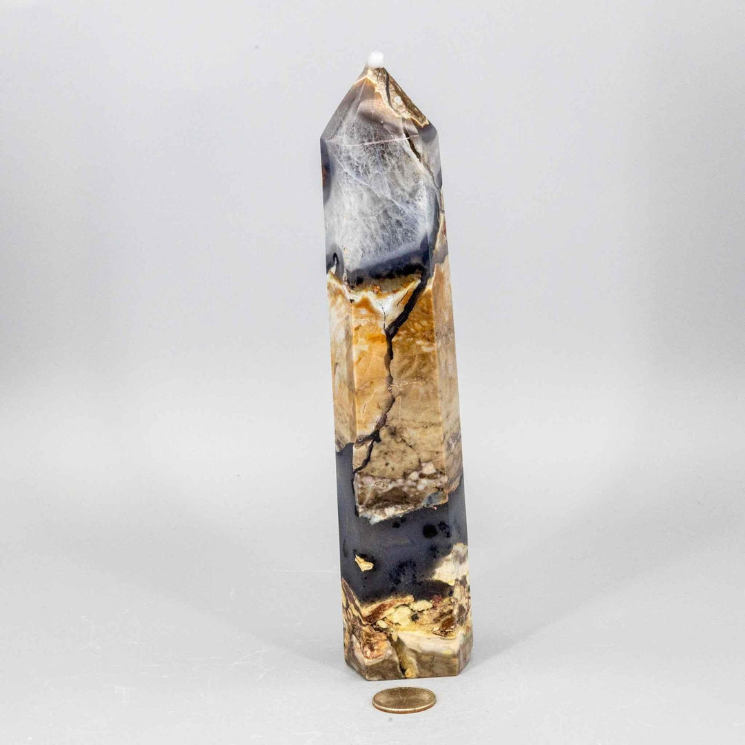 Volcano Agate Crystal Tower  XL UV Reactive