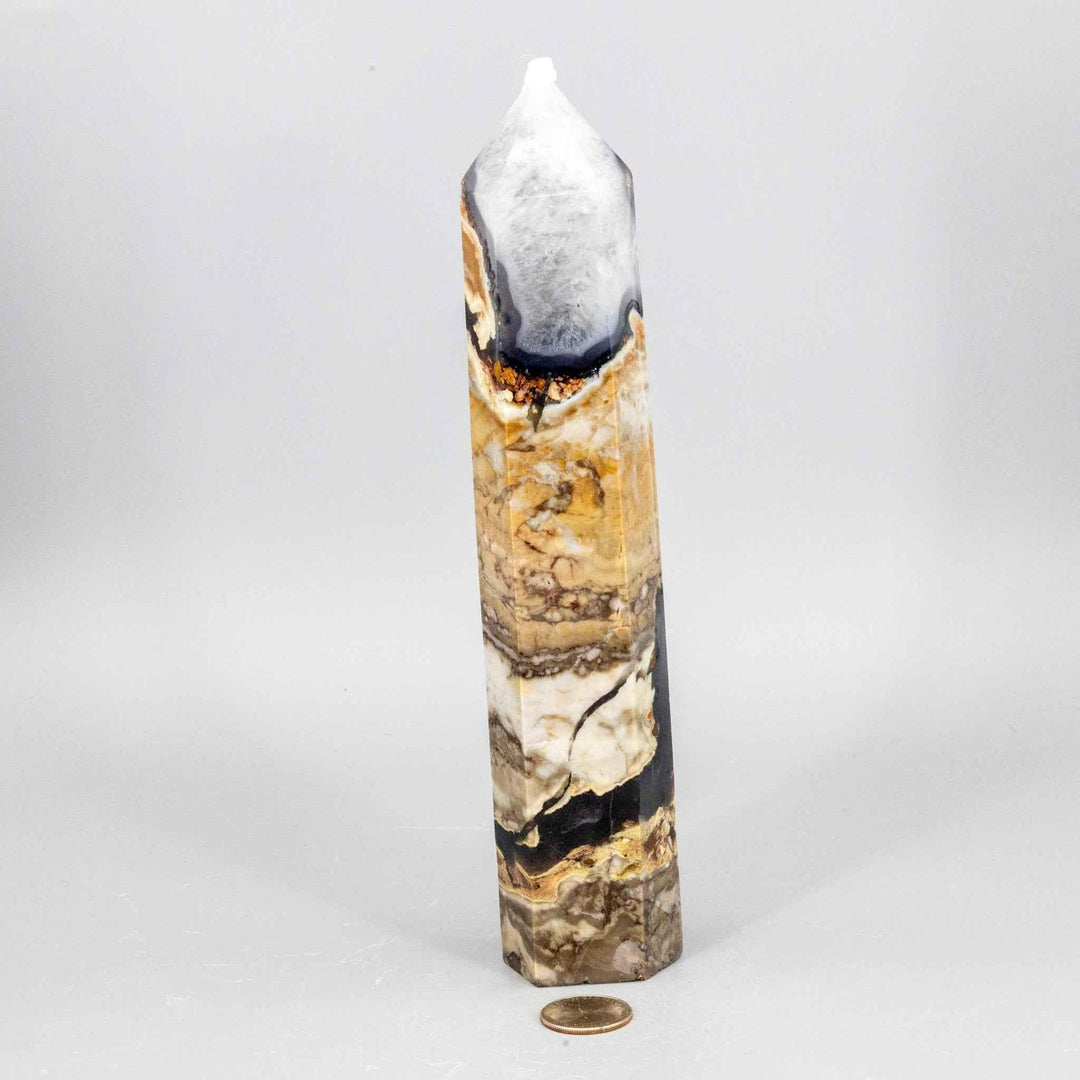 Volcano Agate Crystal Tower  XL UV Reactive
