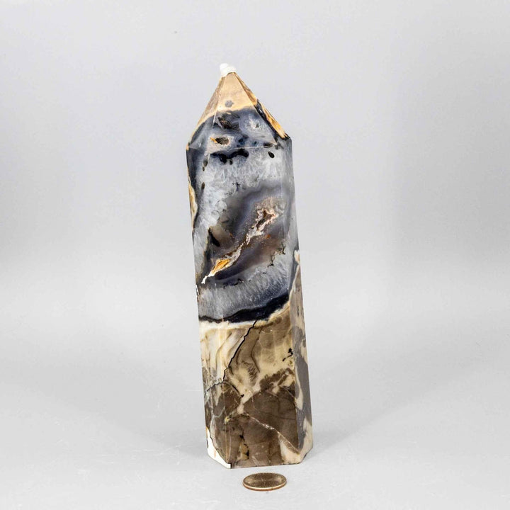 Volcano Agate Crystal Tower  XL UV Reactive