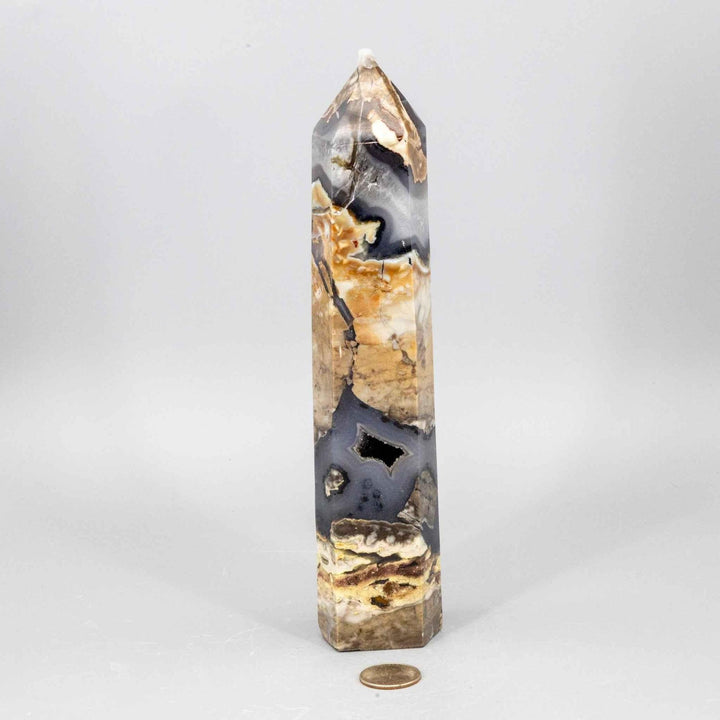 Volcano Agate Crystal Tower  XL UV Reactive